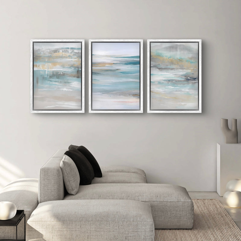 Set of 3 Framed Canvas - Calm Ocean