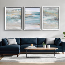 Set of 3 Framed Canvas - Calm Ocean