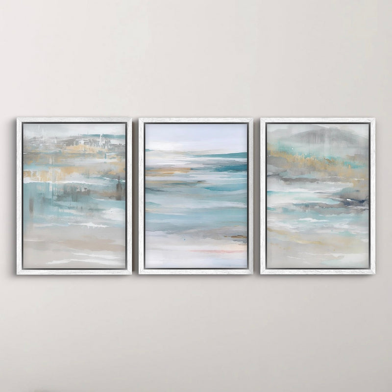 Set of 3 Framed Canvas - Calm Ocean