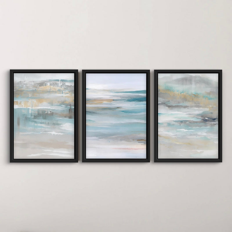 Set of 3 Framed Canvas - Calm Ocean