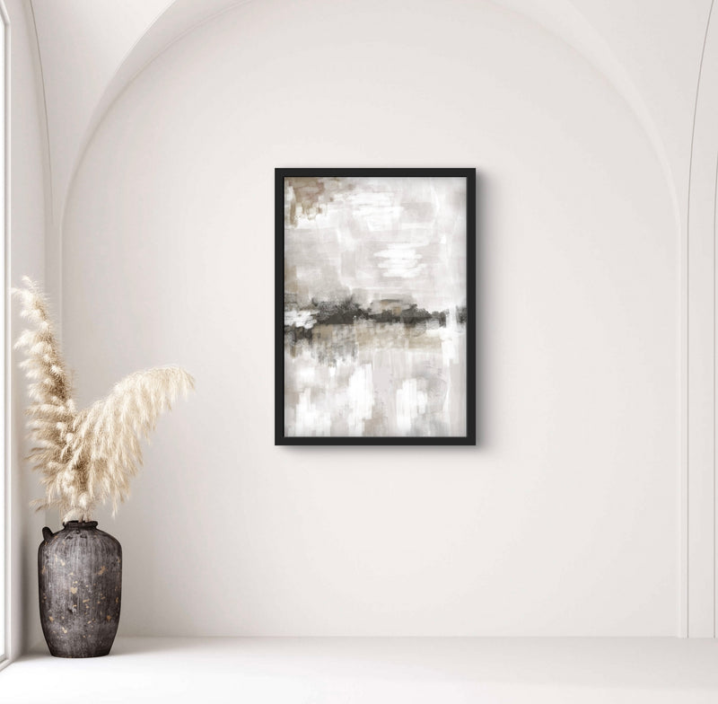 Set of 1 - Abstract Art 'Nude & Grey Clouds'