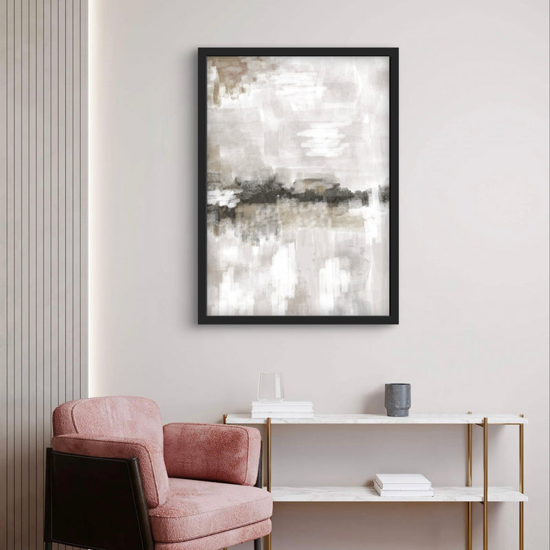 Set of 1 - Abstract Art 'Nude & Grey Clouds'