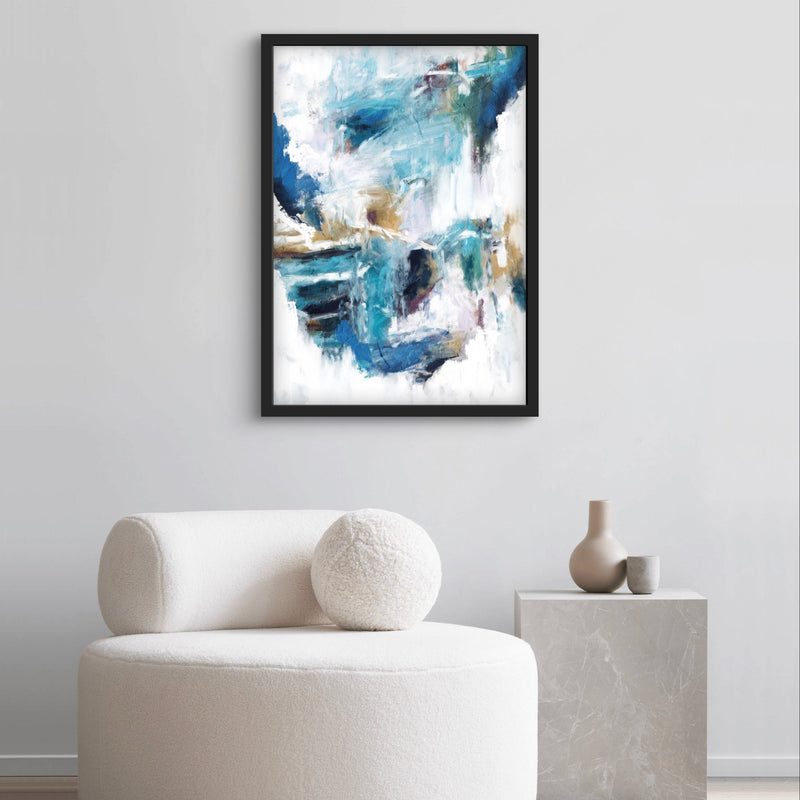 Set of 1 - Abstract Art 'Blue Rain'