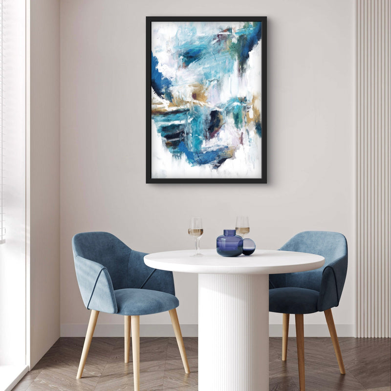 Set of 1 - Abstract Art 'Blue Rain'