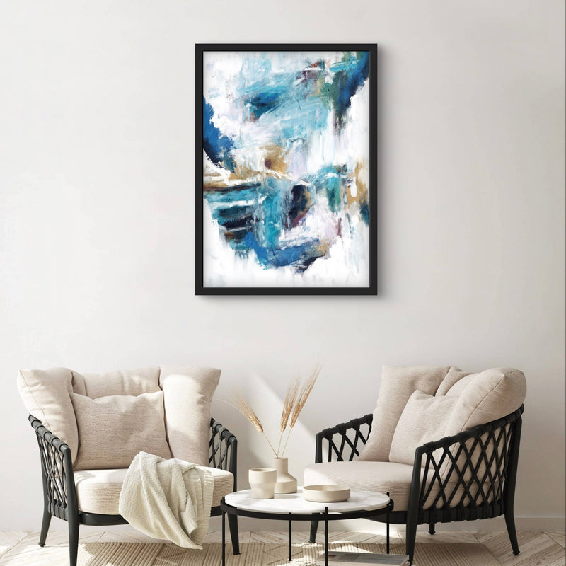 Set of 1 - Abstract Art 'Blue Rain'