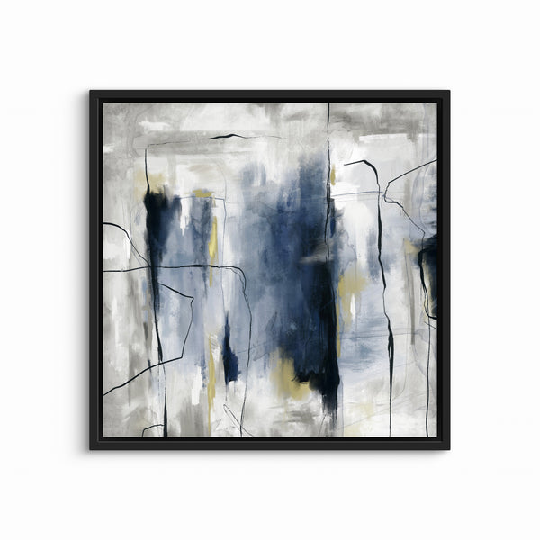 Framed Canvas - Blue & Grey