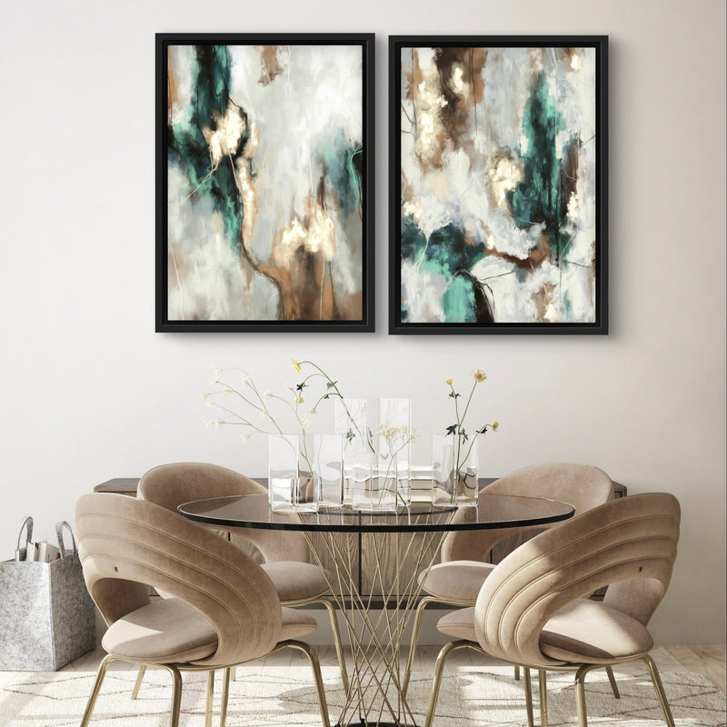 Framed Canvas Set of 2 - Green Forest