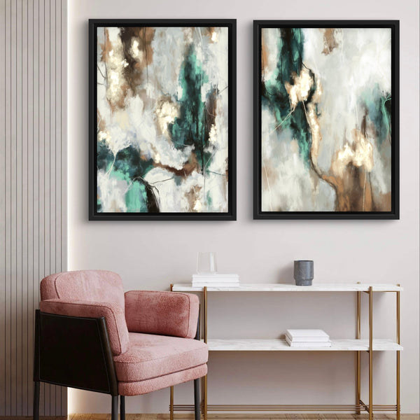 Framed Canvas Set of 2 - Green Forest