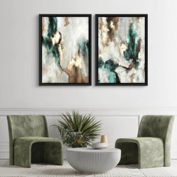 Framed Canvas Set of 2 - Green Forest