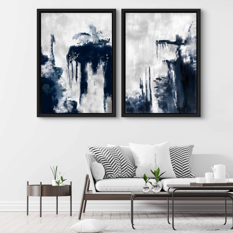 Framed Canvas Set of 2 - Blue Storm