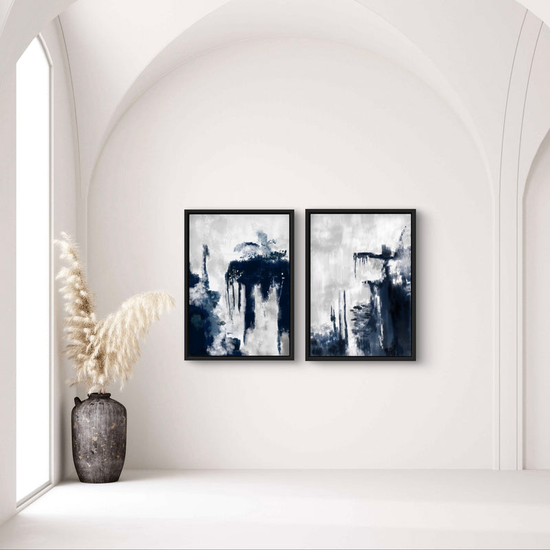 Framed Canvas Set of 2 - Blue Storm