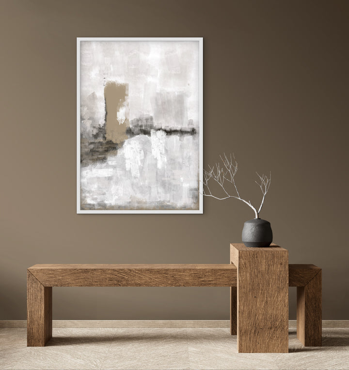 Set of 1 - Abstract Art 'Nude & Grey Clouds'