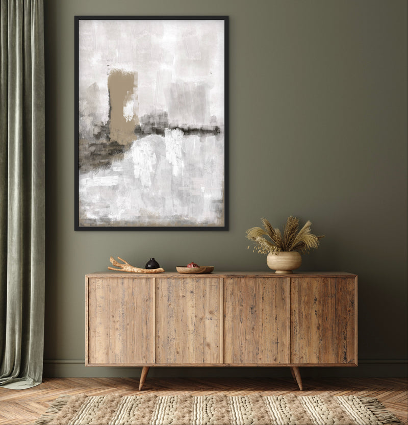 Set of 1 - Abstract Art 'Nude & Grey Clouds'
