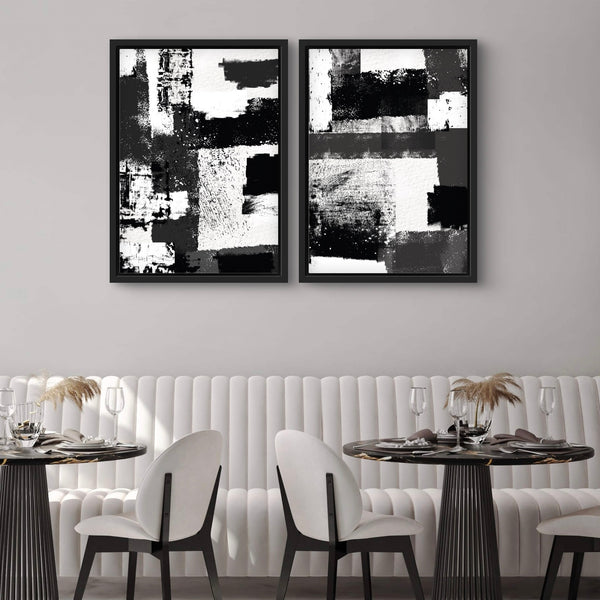 Framed Canvas Set of 2 - Black / White