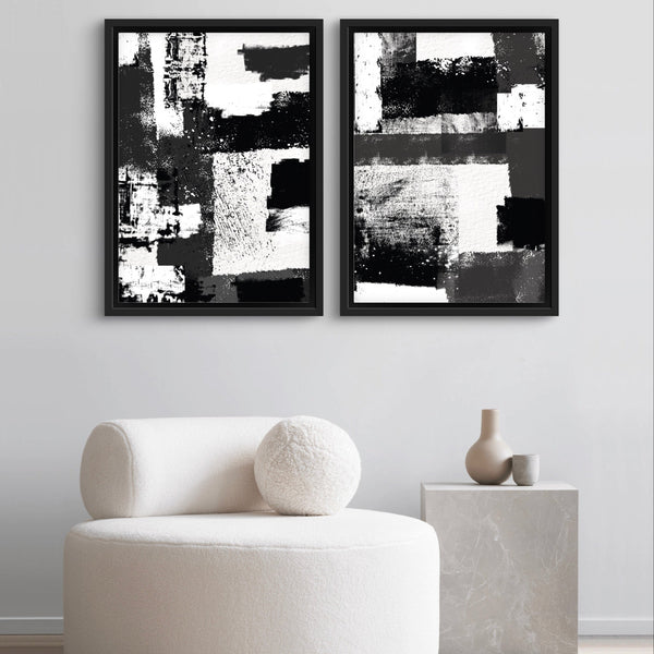 Framed Canvas Set of 2 - Black / White