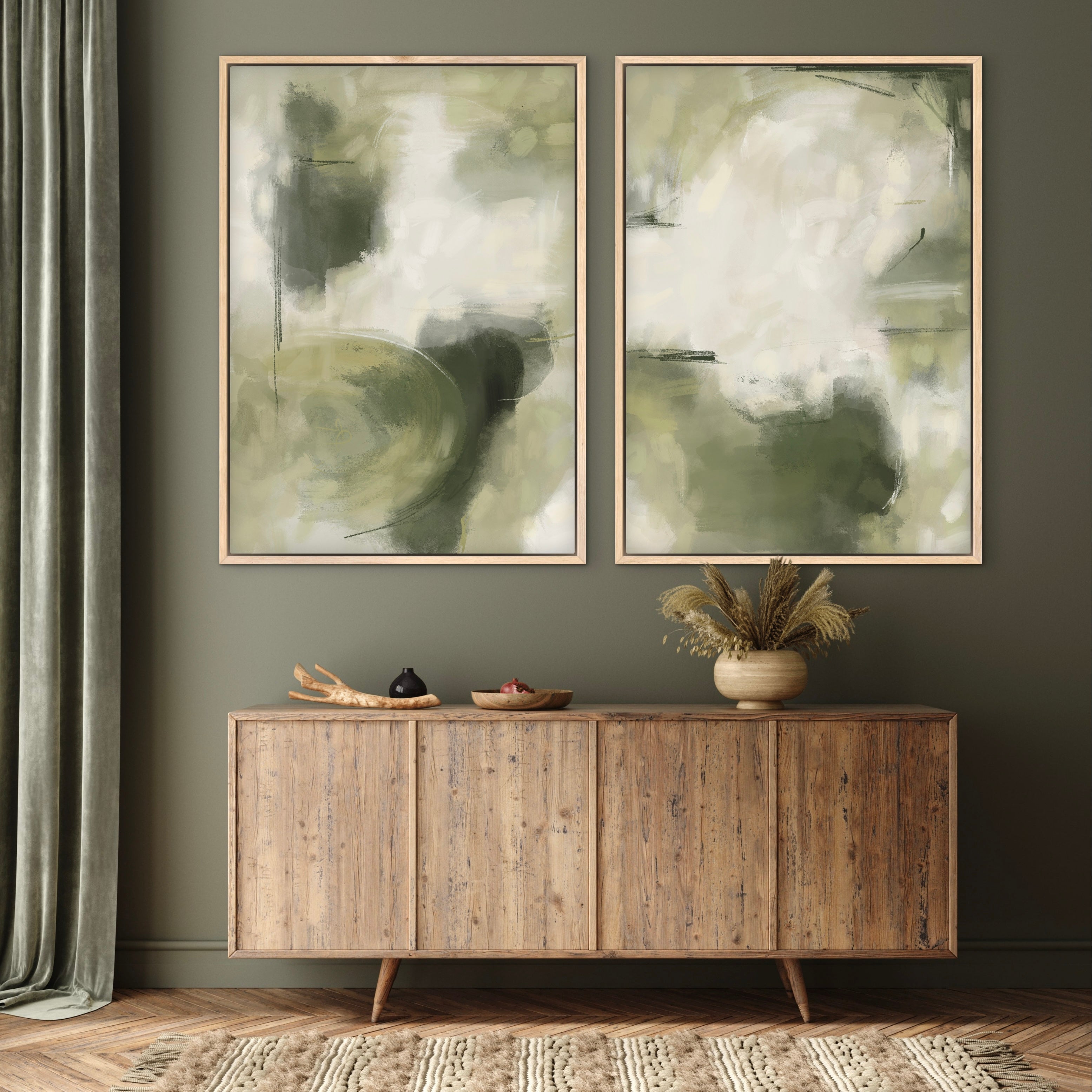 Framed Canvas Set of 2 - Tuscan Valley
