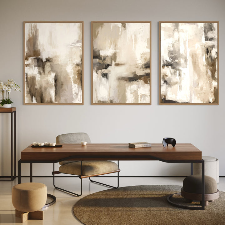 Set of 3 Framed Canvas - Santorini