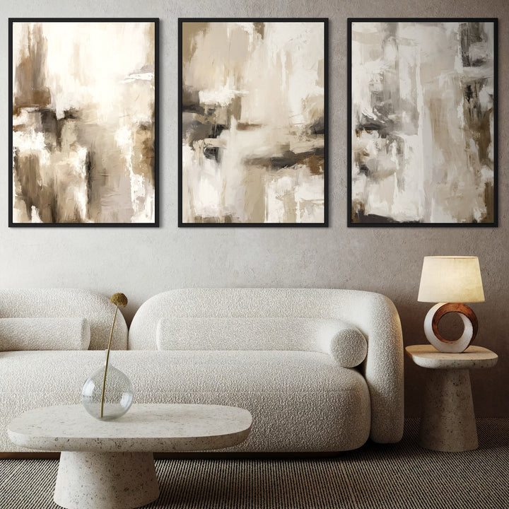 Set of 3 Framed Canvas - Santorini