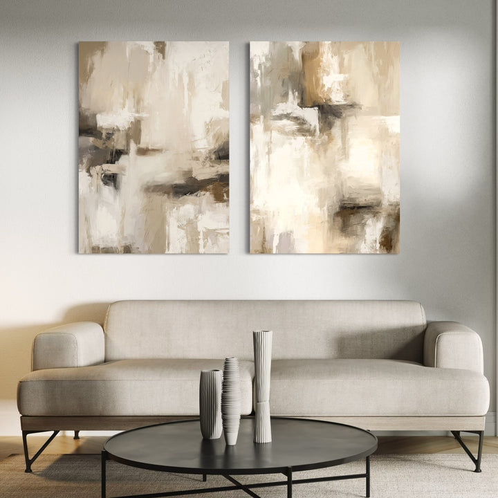 Abstract Canvas Set of 2 - Santorini