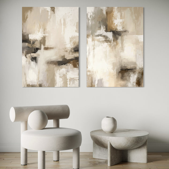Abstract Canvas Set of 2 - Santorini