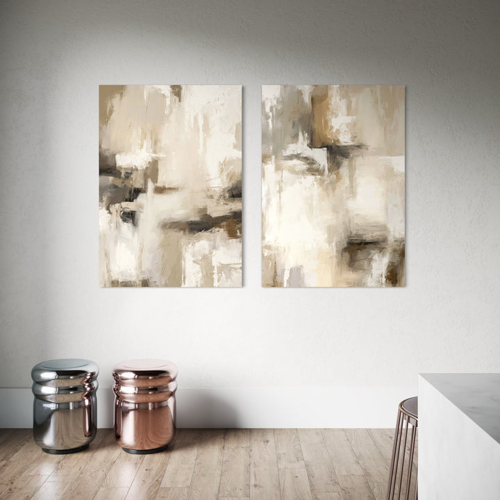 Abstract Canvas Set of 2 - Santorini