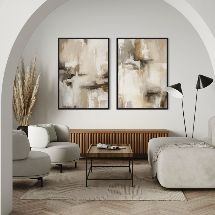 Abstract Art Set of 2 Prints - Santorini