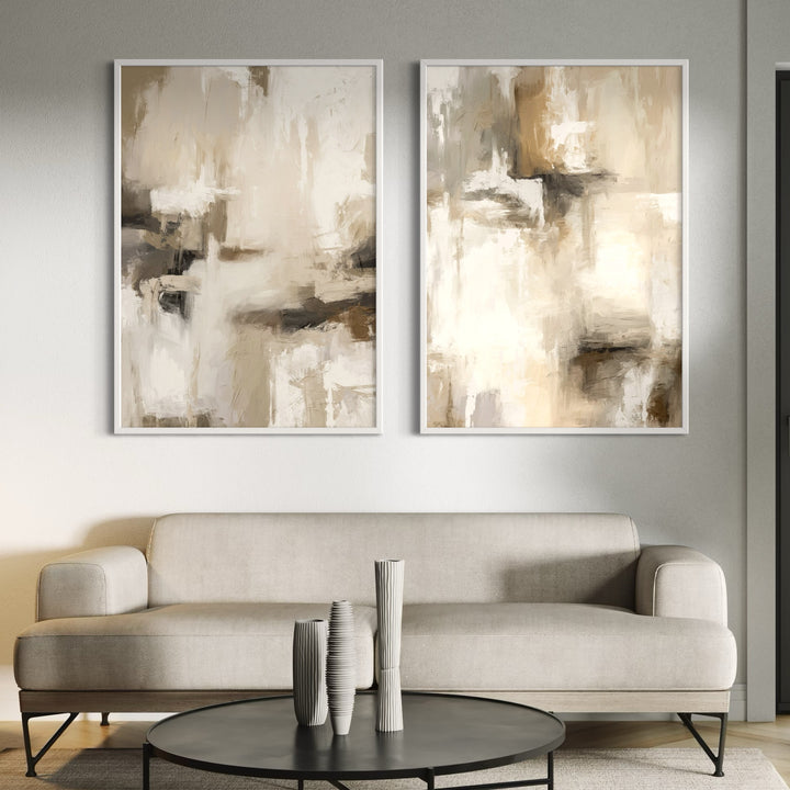 Abstract Art Set of 2 Prints - Santorini