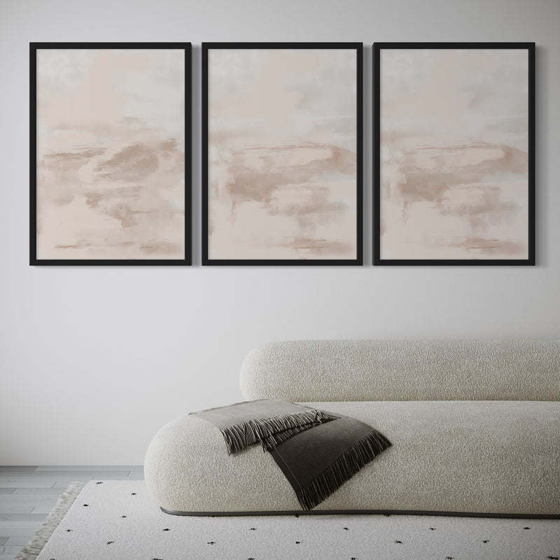 Abstract Art set of 3 prints - Nude Dreams