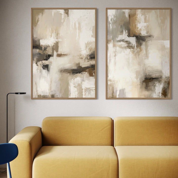 Abstract Art Set of 2 Prints - Santorini