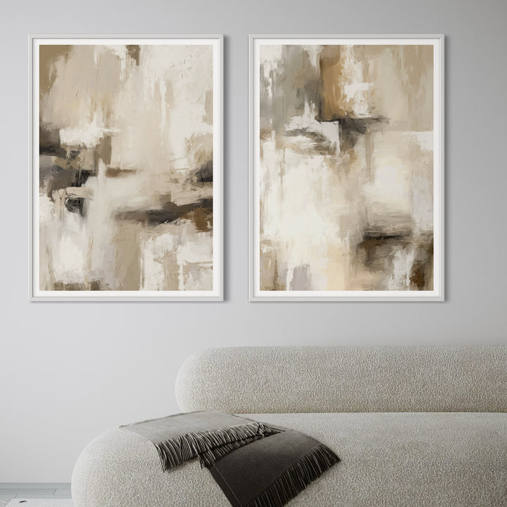 Abstract Art Set of 2 Prints - Santorini