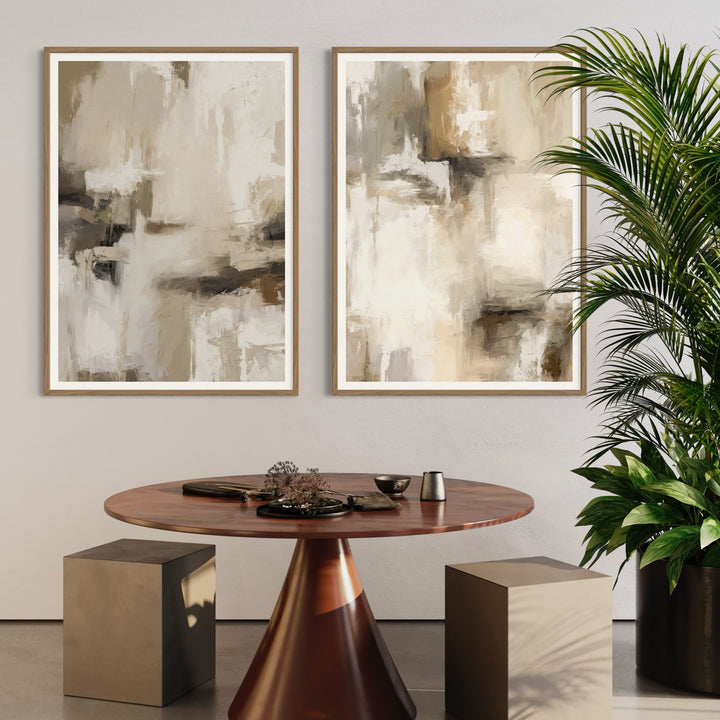 Abstract Art Set of 2 Prints - Santorini