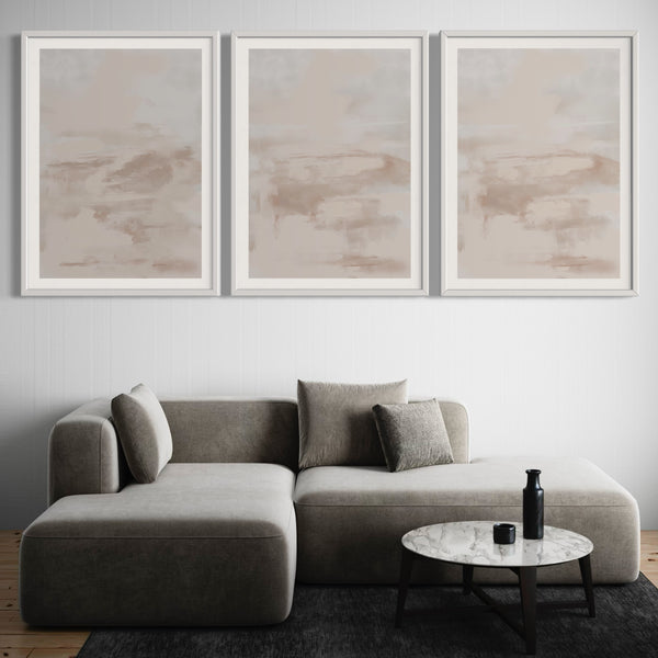 Abstract Art set of 3 prints - Nude Dreams