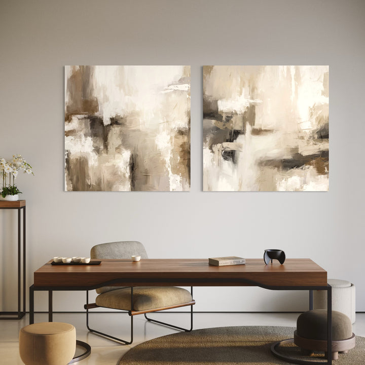 Abstract Canvas Set of 2 - Santorini