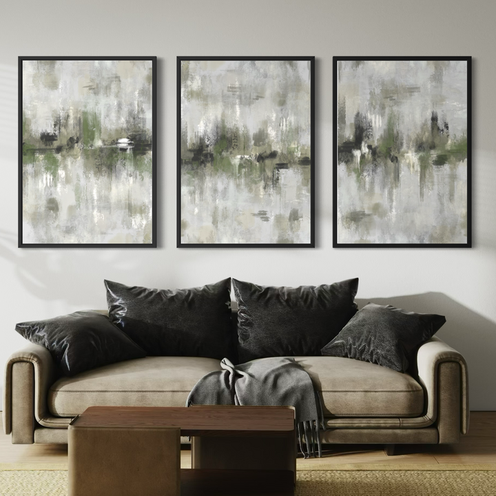 Set of 3 Framed Canvas - Amalfi Green