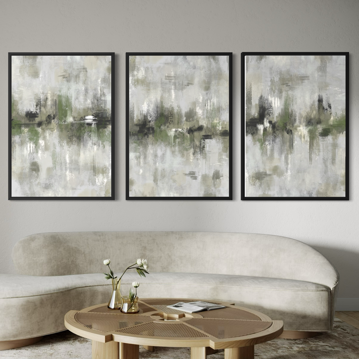 Set of 3 Framed Canvas - Amalfi Green