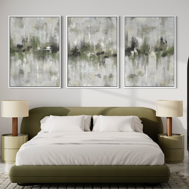 Set of 3 Framed Canvas - Amalfi Green