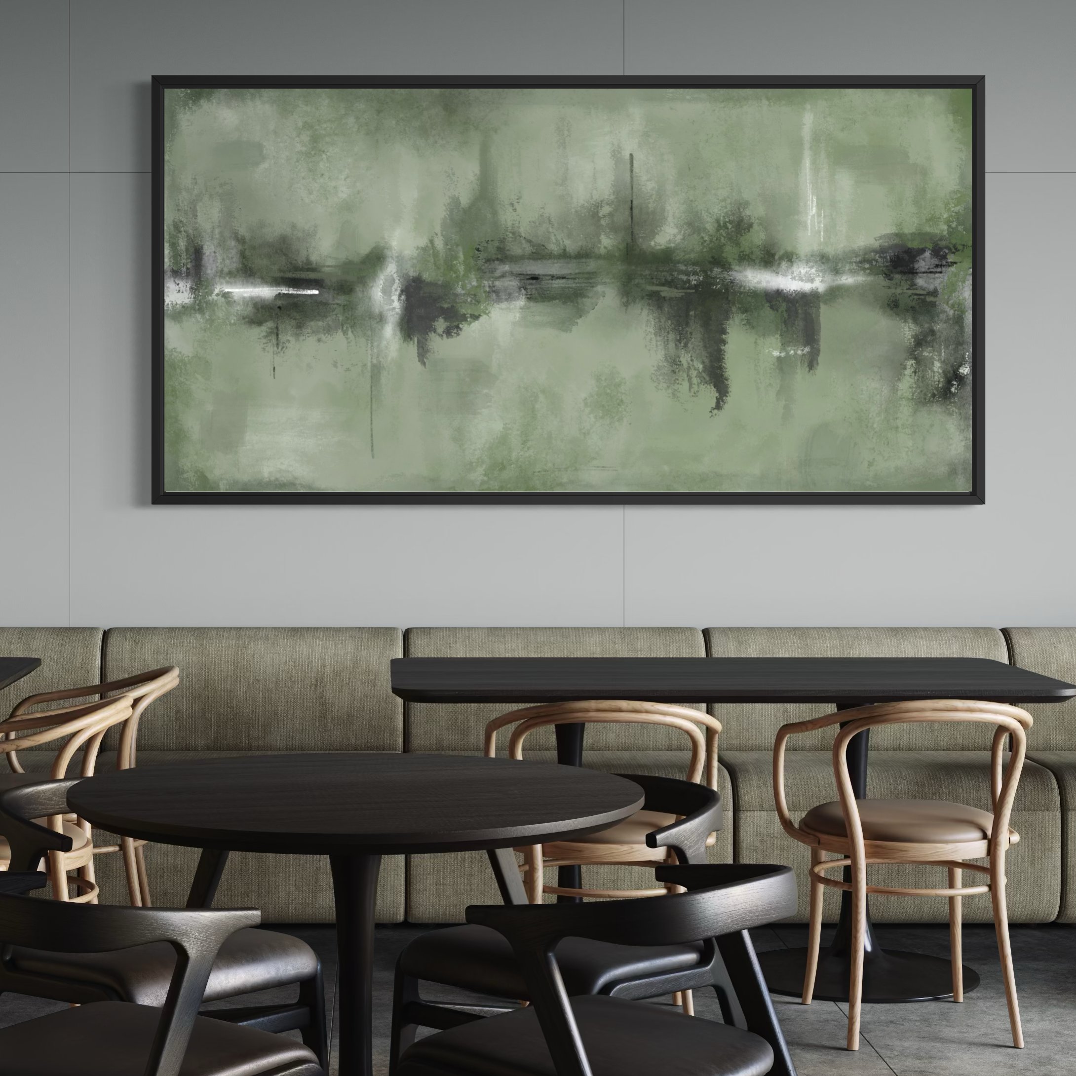 Framed Canvas - Verona Sage