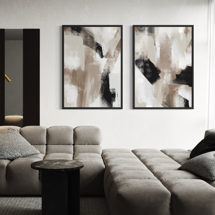 Framed Canvas Set of 2 - Soho close-up showing sophisticated brushwork and colour detail