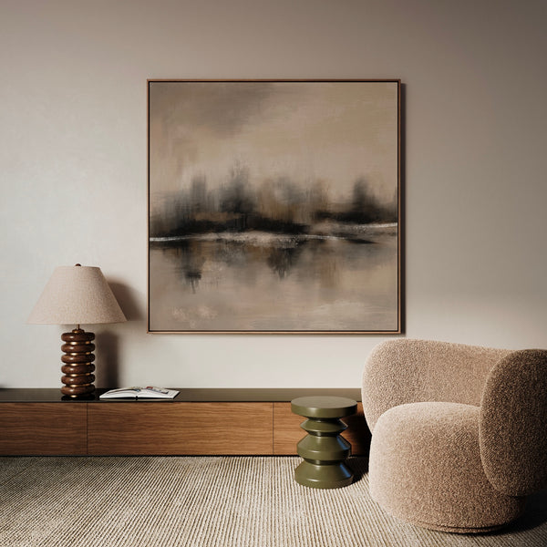 Framed Canvas - Taupe Reflection