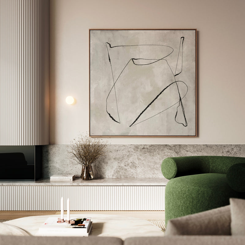 Framed Canvas Set of 1 - Grey Horizon