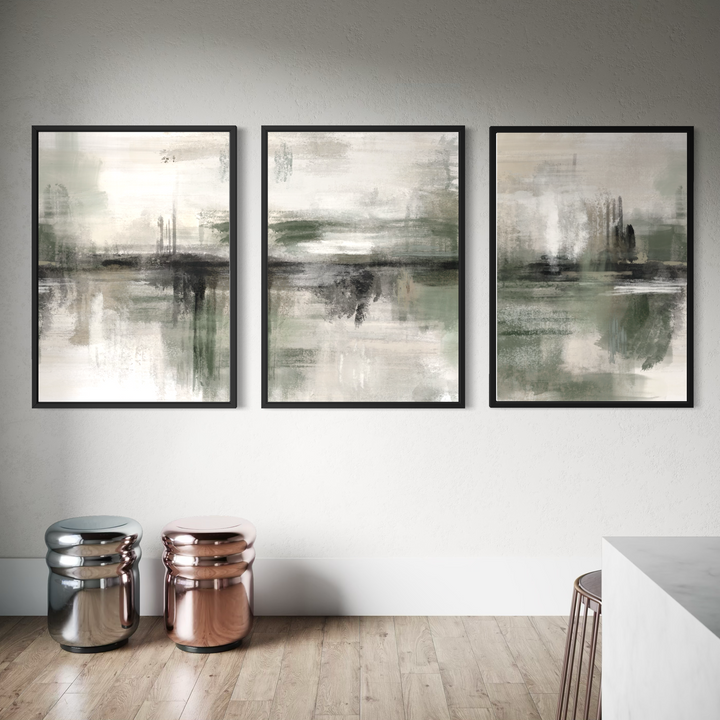 Set of 3 Framed Canvas - Quiet Storm