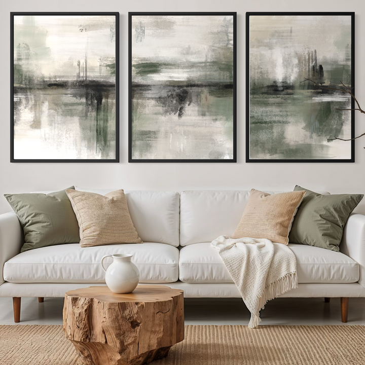 Set of 3 Framed Canvas - Quiet Storm