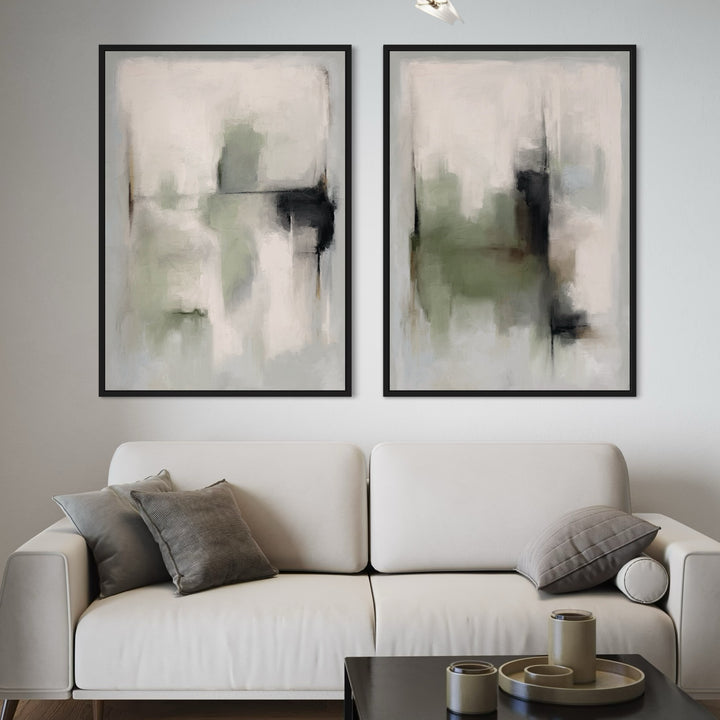 Framed Canvas Set of 2 - Tuscany Green