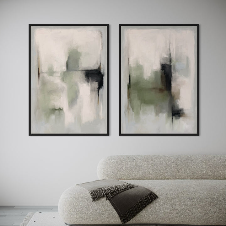 Framed Canvas Set of 2 - Tuscany Green