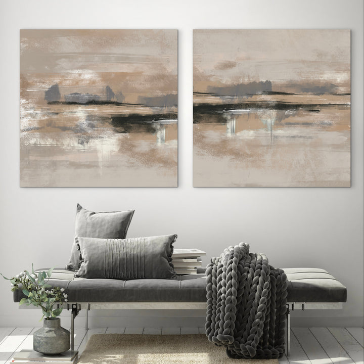 Abstract Canvas Set of 2 - Rome