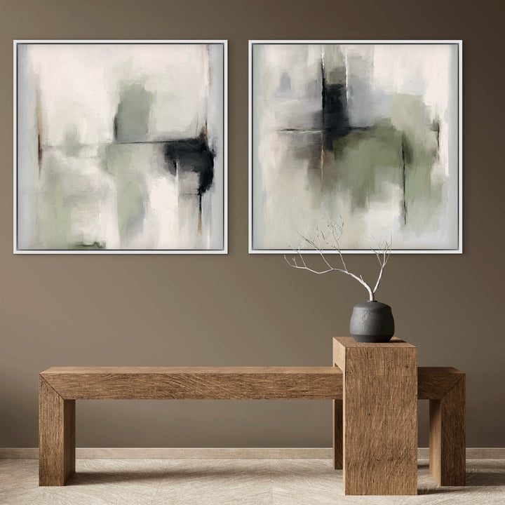 Framed Canvas Set of 2 - Tuscany Green