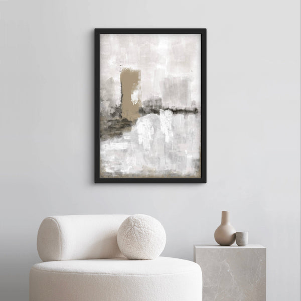 Set of 1 - Abstract Art 'Nude & Grey Clouds'