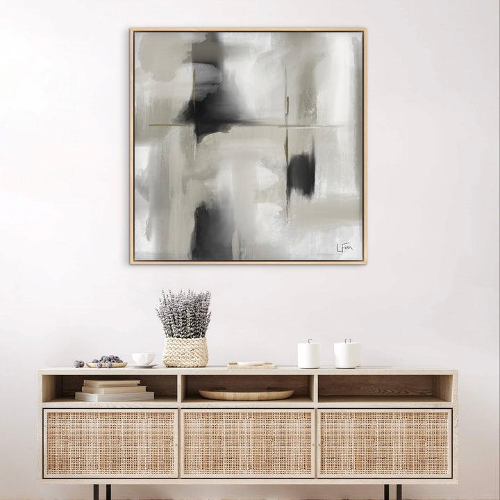 Framed Canvas - Grey Clouds