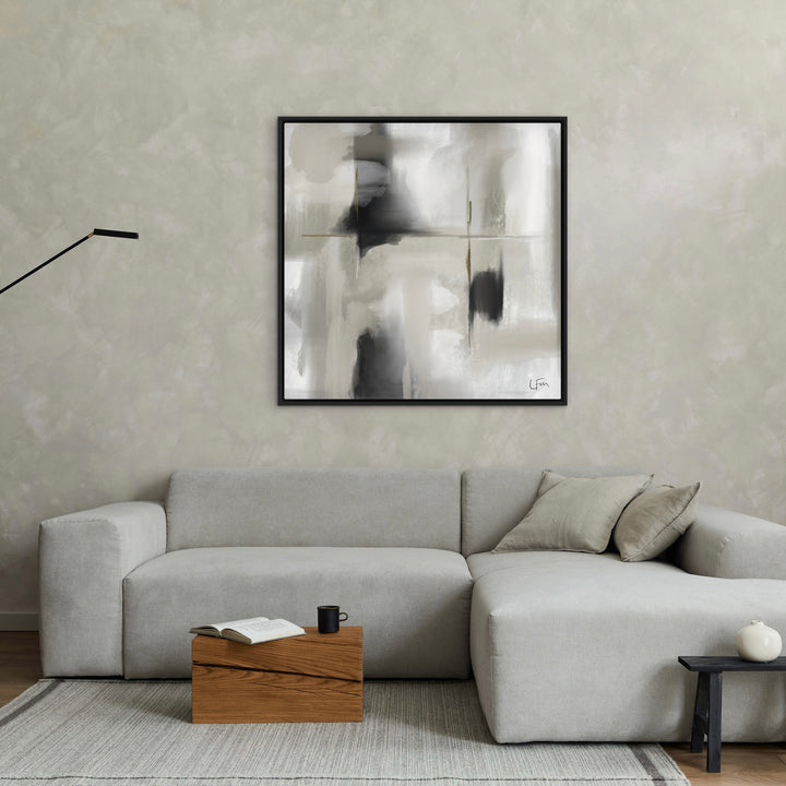 Framed Canvas - Grey Clouds