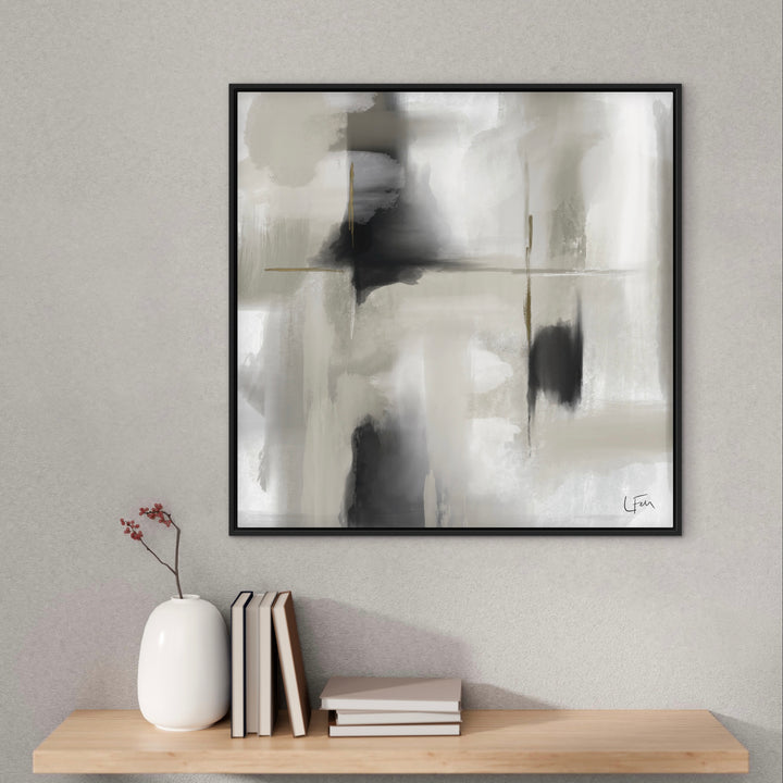 Framed Canvas - Grey Clouds
